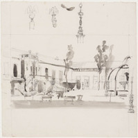 KT 1986 078
<br/>
Binnenplaats 'De Franse tuin' in de Plantage, Amsterdam
<br/>
<em>Springer, Cornelis (1817-1891)</em>